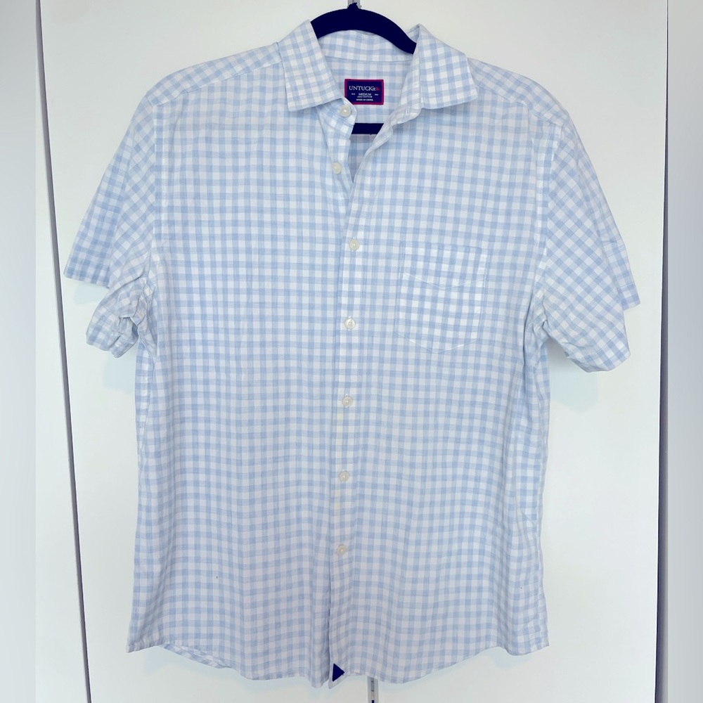 UNTUCKit Checkered Short Sleeve Button Down